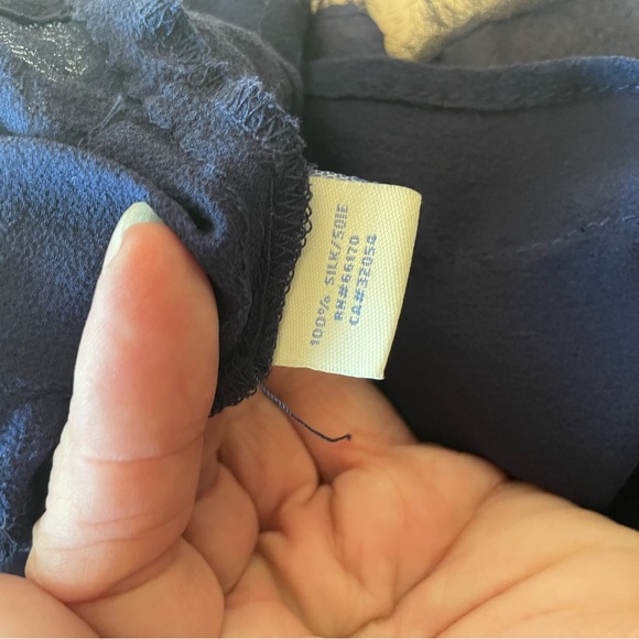 Anthropologie Odille Navy Blue Sheer Swing Top! Great condition! 4 - Picture 8 of 11